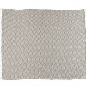 Tan Woven Cotton Geometric Throw Blanket