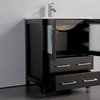 Vanity Art Vanity Set With Ceramic Top, 24", Espresso, Led Sensor-Switch Mirror