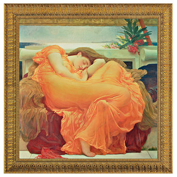 Flaming June, 1895: Canvas Replica Framed Painting, Medium