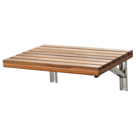 ANZZI Goreme Series Wall-mounted Shower Seat in Teak, 17"