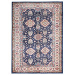 Nourison - Nourison Fulton 5' x 7' Navy Vintage Indoor Area Rug - Add an extra layer of coziness to your space with this navy-blue vintage-inspired rug from the Fulton Collection. The ornately printed Persian pattern, finished with a wide border and artful fade, brings timeless style home. With a flat pile that does not shed and a non-slip backing, this traditional rug fits seamlessly in a variety of settings including your living room, bedroom, dining room, and kitchen.
