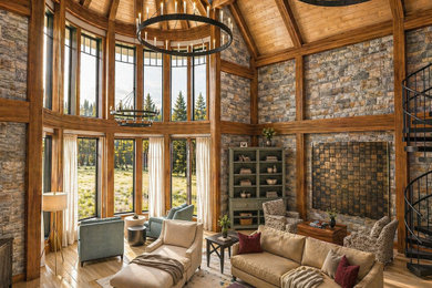 Living room - rustic living room idea in Toronto