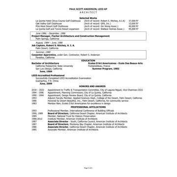 Paul Scott Anderson - General Resume, Pg. 5