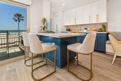 Inspiration for a coastal home bar remodel in Los Angeles