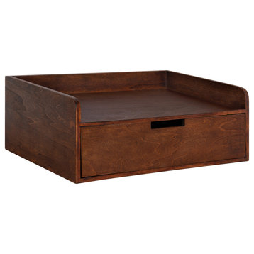 Kitt Floating Shelf Side Table, Walnut Brown 18x12x6.5