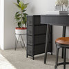 Flash Furniture 4 Drawer Cast Iron Vertical Slim Storage Dresser in Black/Gray