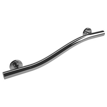 Life Line, Wave Bar, Stainless Steel, 24", Left Hand