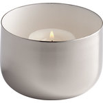 Cyan Design - Cup O' Candle, Nickel, White - The Cup O' Candle from Cyan Design is a great contemporary addition for any room.  The contemporary style of this brass piece  makes it an eye catching piece for a touch of style in any room.
