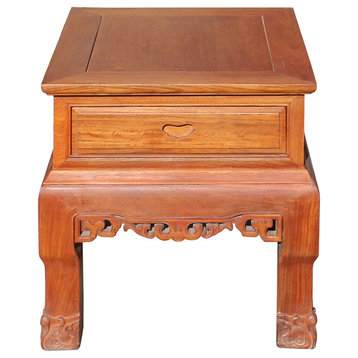 Chinese Oriental Huali Rosewood Plain Side Tea Table Stand Hcs4595