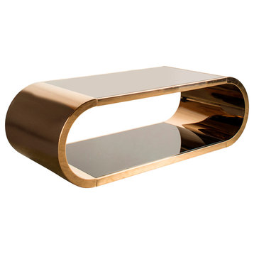 Pia Chrome Coffee Table, Rose Gold