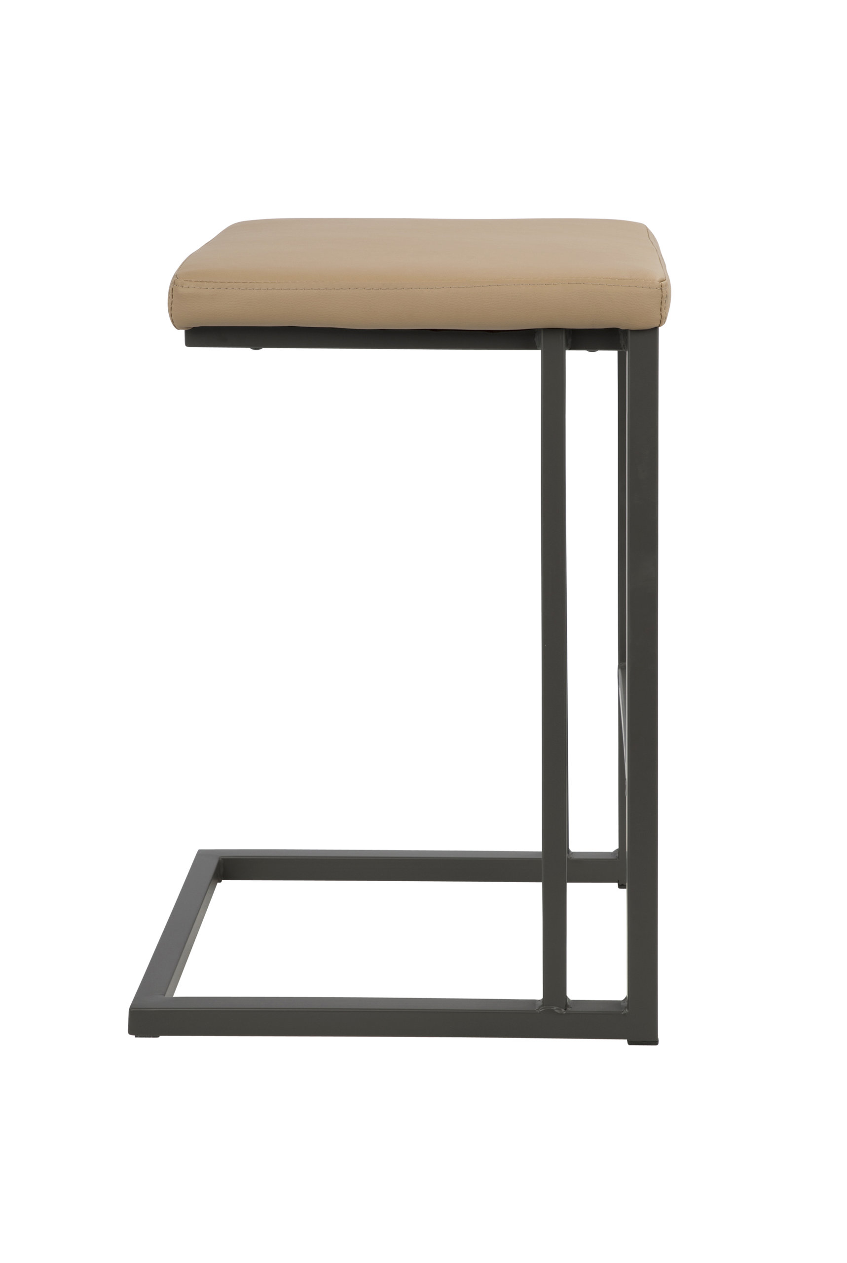 LumiSource Roman Counter Stool With Gray Frame and Camel PU Leather, Set of 2