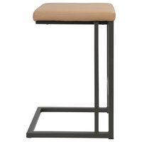 LumiSource Roman Counter Stool With Gray Frame and Camel PU Leather, Set of 2