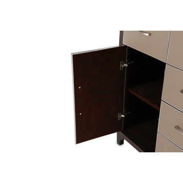 21 Cosmopolitan 6-Drawer Chest,  Taupe/Umber