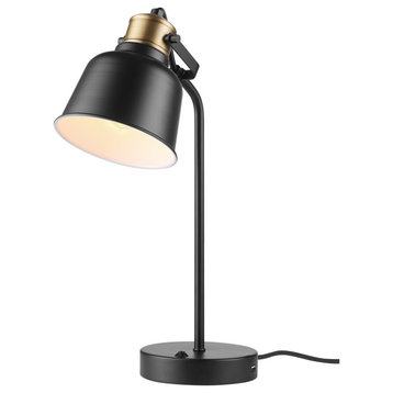 Dakota 18" Matte Black Desk Lamp with USB Port