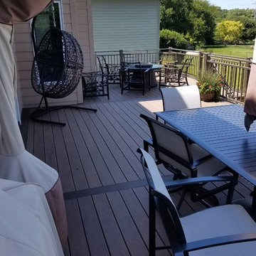Large Timbertech Deck with Separate Outdoor Living Areas