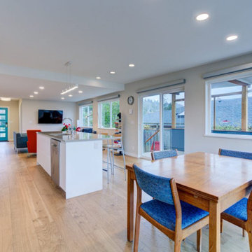 Alki Kitchen, Living Room, & Deck