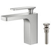 Infinity Single Handle Bathroom Faucet KBF1006, Brush Nickel, W/ Drain
