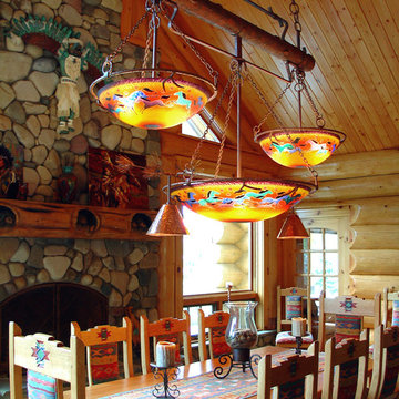 Painted Horse Chandelier Enlightens Diners