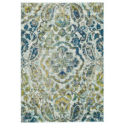 Contemporary Area Rugs Feizy Brixton Rug, Azure, 5'x8'