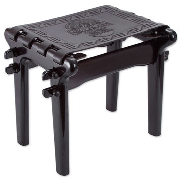 Nobility Tornillo Wood and Leather Stool