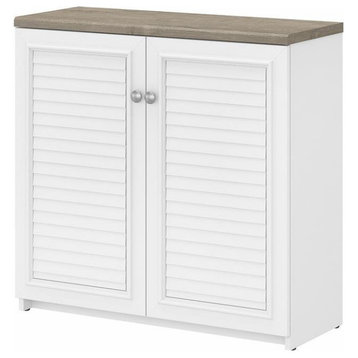 Scranton & Co Farmhouse Engineered Wood Small Storage Cabinet w/ Doors in White