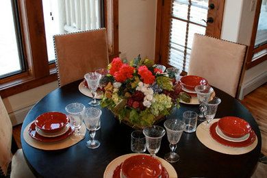 Inspiration for a rustic dining room remodel in Minneapolis