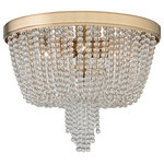 Hudson Valley Lighting - Royalton, 4 Light Flush Mount, Aged Brass Finish, Crystal Shade - Bring back the elegance and the glamour of a Jazz Age ballroom with this opulent chandelier. Strings of crystal beads like pearl necklaces cascade all around the light source. Generous amounts of crystal pour down in waterfall-like profusion. With streamlined simplicity and classic elegance, Royalton adds a dash of panache to your space.