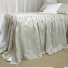Natural Linen Ruffled Bedspread