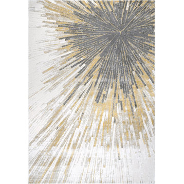 nuLOOM Jendayi Contemporary Area Rug, Gold 6' 7"x9'