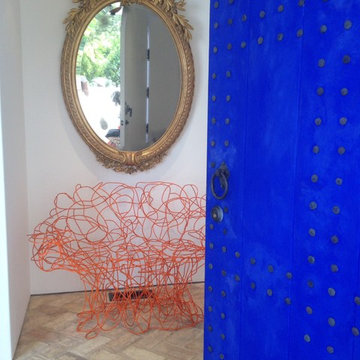 Milk painted front door