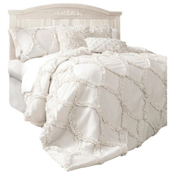 Avon Comforter White 3Pc Set Queen