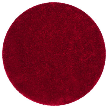 Safavieh Luxe Shag Collection SGX160 Rug, Red, 6' Round