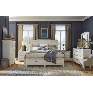 Magnussen Willowbrook Drawer Dresser with Mirror in Egg Shell White