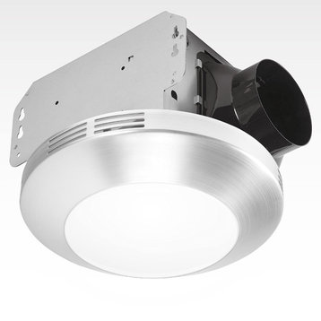 7105-07 Bathroom Fan With LED Light Ceiling Mount Exhaust Ventilation Silent, Bath Fan Brushed Nickel