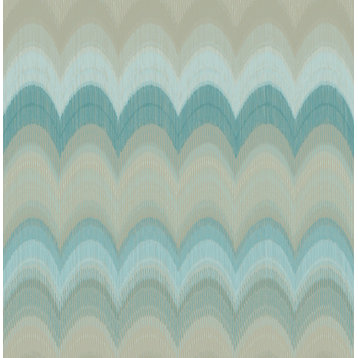 August Teal Wave Wallpaper, Sample