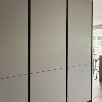 Beige & Grey Handleless Kitchen in St Albans