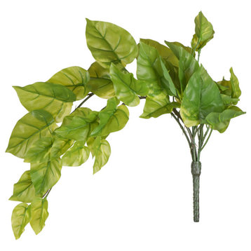 Vickerman FQ181401 24" Artificial Green Pothos Leaf Bush Vine, Pack of 2
