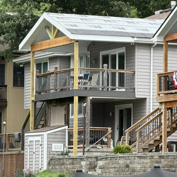 Covered Deck Roof Installation | Gable Roof Construction
