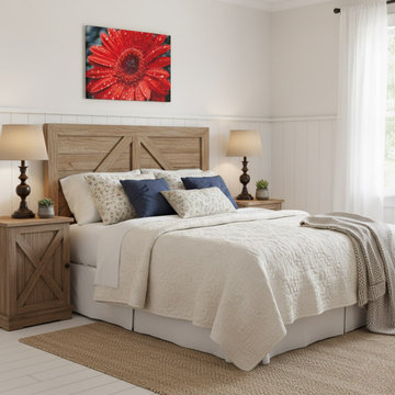 After the Rain Gerbera Daisy Photorealistic Modern Farmhouse Style Wall Art