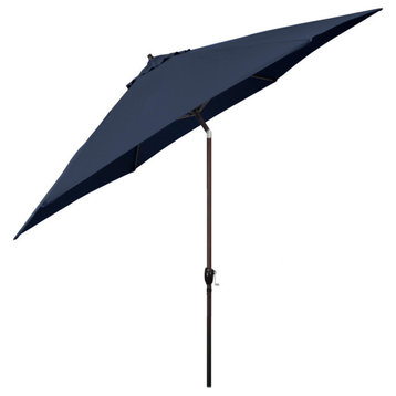 Astella 11' Round Table Patio Umbrella, Auto Crank Lift, Polyester, Navy Blue