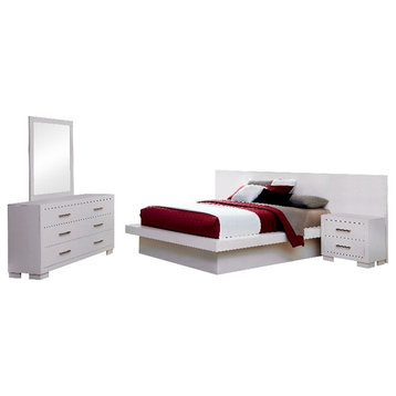 Coaster Jessica 5-Piece Wood California King Bedroom Set with Panels in White