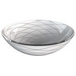 MaestroBath - Luxury Wave Contemporary Vessel Sink, White - The passage of light across this wash basin will create beautiful wavy patters on the countertop underneath. Combine that with the flow of water inside this sink and you will witness a designed artistic pleasure with every use. Wave is created out of a material called Vetro Fredo which is a mixture of glass pigments and resin making it extremely resilient to high and low temperatures. You will have to make no design compromises with the many color options and the modern circular bowl shape of the Wave.