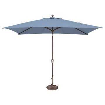 Catalina 6'x10' Rectangle Push Button Tilt Umbrella, Cast Ocean