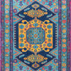 Antoinette Floral Framed Kashan Area Rug, Multi, 5'x7'5"