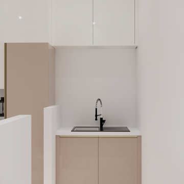 Compact Beige Utility Sink Area