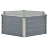 Vidaxl Raised Garden Bed 50.8"x50.8"x18.1" Galvanised Steel Gray