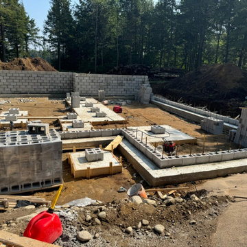 Concrete Block Foundation And Footings With Exterior Waterproofing