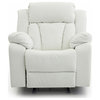 Passion Furniture White Faux Leather Upholstery Reclining Chair PF-G682-RC