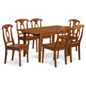 7 Pc Kitchen Table Set Table With Leaf And 6 Dining Chairs