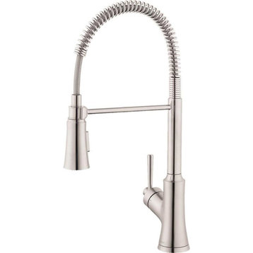 Modern Kitchen Faucet, Swiveling High Arc With Pull Down Sprayer, Sigle Handle